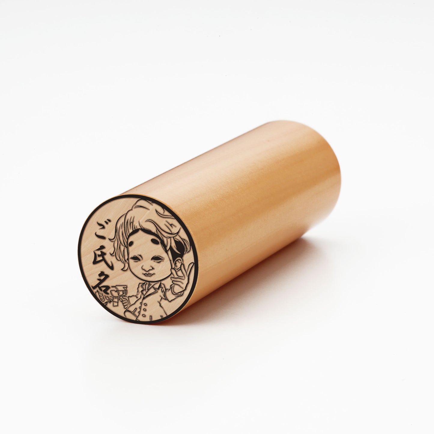 【O-MENZ】丸印・おかめ_お面_18mm